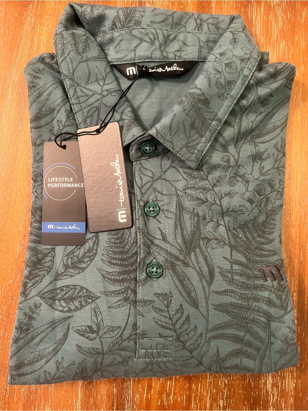 Travis Mathew Forest Green Botanical Polo